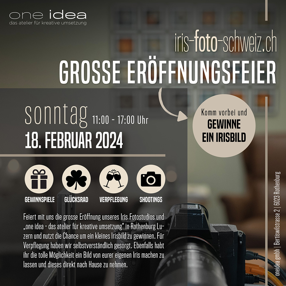 Eröffnungsflyer Iris Foto Luzern